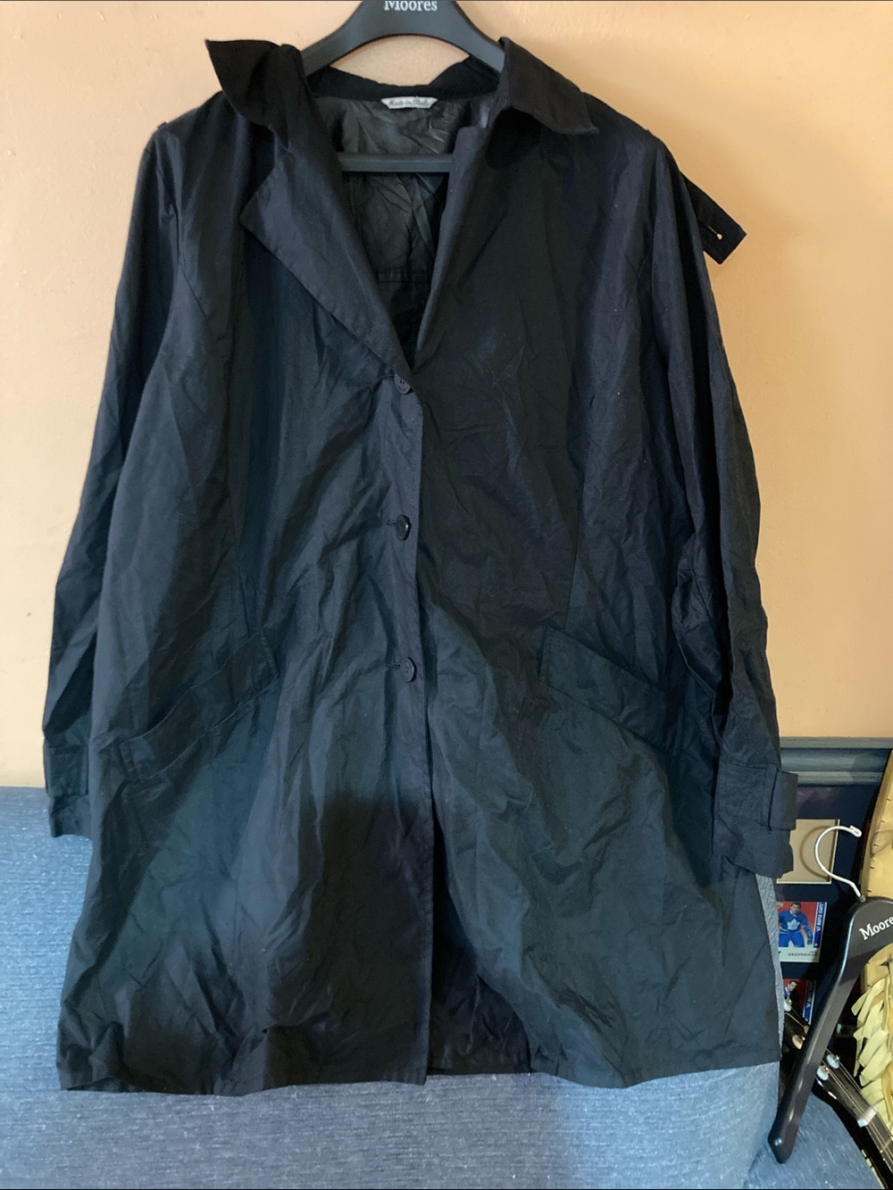 Women's Black Lightweight Trench Coat - Classic Minimalist